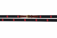 Georgia Bulldogs Needlepoint Belt | Red and Black | Custom UGA Fan Gift