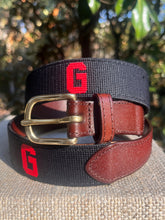 Georgia Bulldogs Needlepoint Belt | Red and Black | Custom UGA Fan Gift