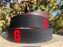 Georgia Bulldogs Needlepoint Belt | Red and Black | Custom UGA Fan Gift