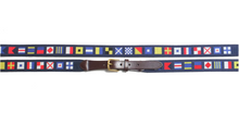 Nautical Flag Needlepoint Belt | Sailing Gift | Custom Canvas Belt